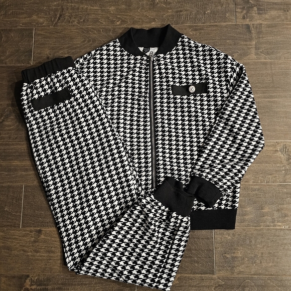 Houndstooth Shein Jogger 2-Piece Outfit sz medium - Picture 2 of 7